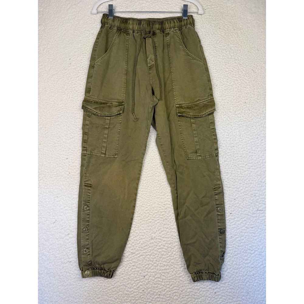 YFB Pants Womens Smallโ Green Lyocell Cargo Jogger Elastic Waist Cuffed Pockets